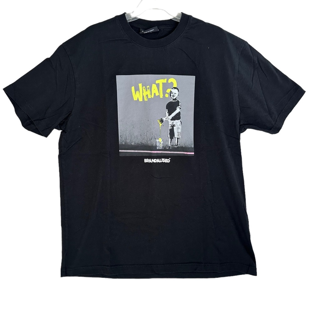 Brandalised Bansky Graphics Black T Shirt Adults Size Large What